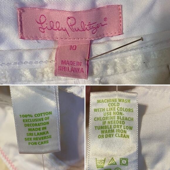 Lilly Pulitzer Womens white Cropped Pants size 10 - Picture 4 of 5